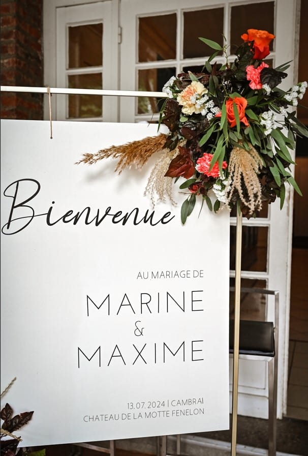 mariage panneau bienvenue